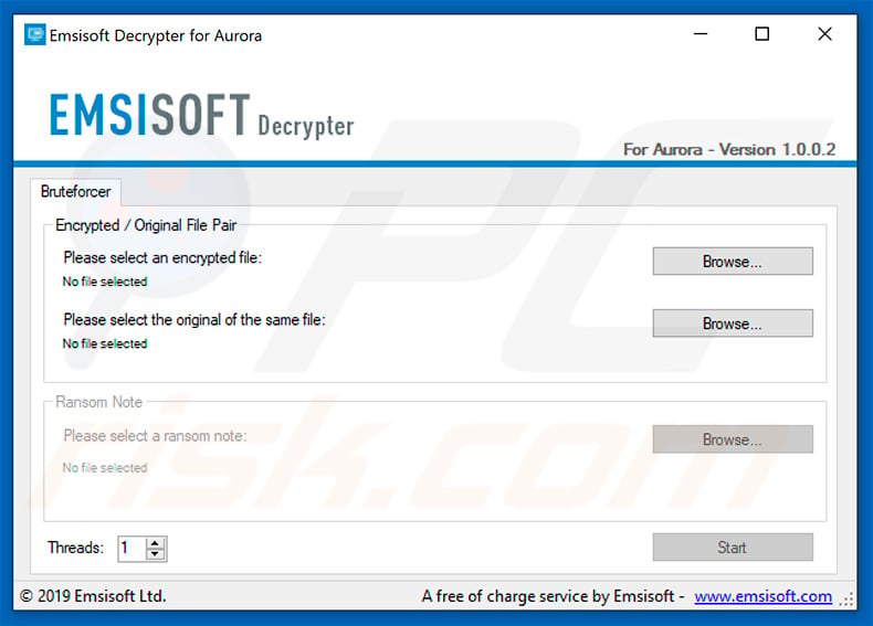 Isolated ransomware decrypter by Emsisoft