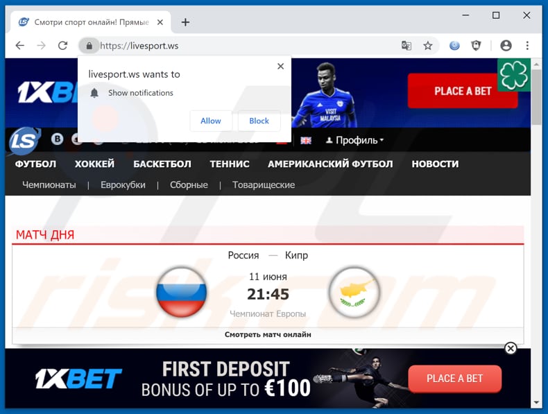 livesport[.]ws pop-up redirects