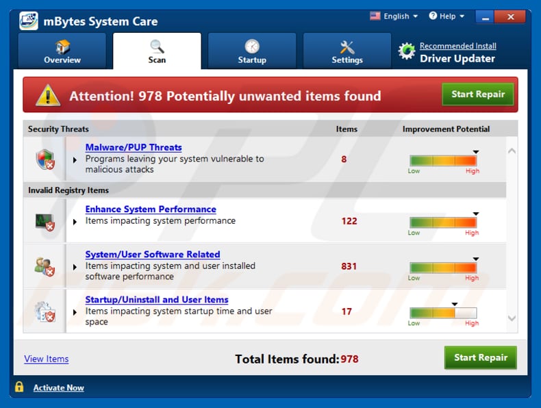 mBytes System Care unwanted application
