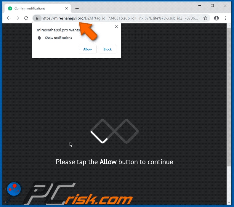 miresnahapsi[.]pro website appearance (GIF)