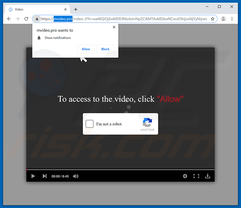 mvideo[.]pro pop-up redirects