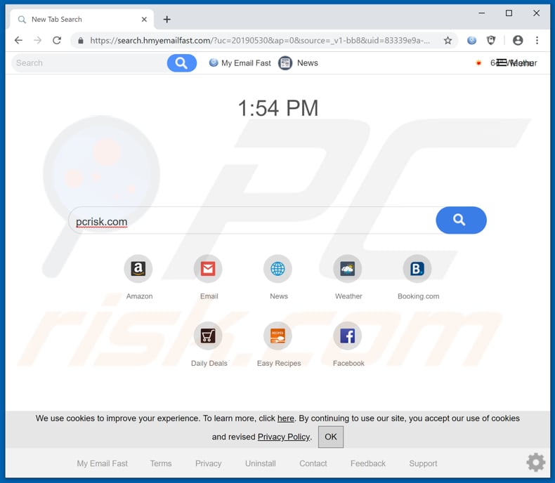 search.hmyemailfast.com browser hijacker