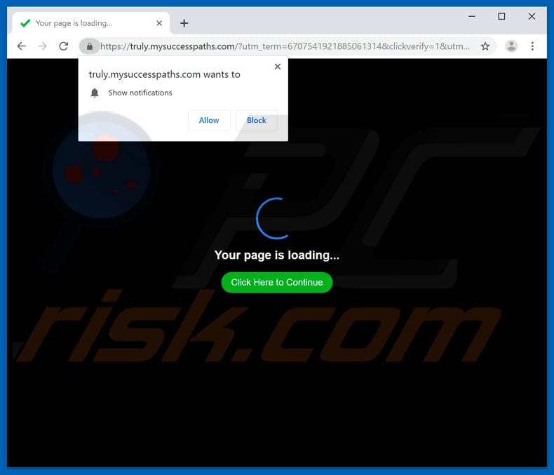 mysuccesspaths[.]com pop-up redirects