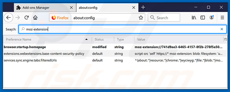 Removing search.searchtxosc.com from Mozilla Firefox default search engine