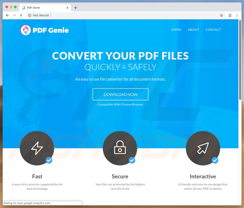 Dubious website used to promote PDF Genie