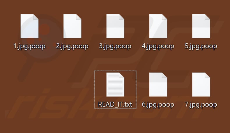 Files encrypted by Poop