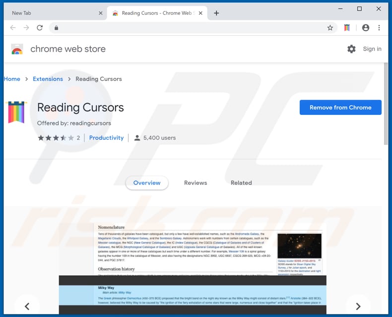 reading cursors google web store