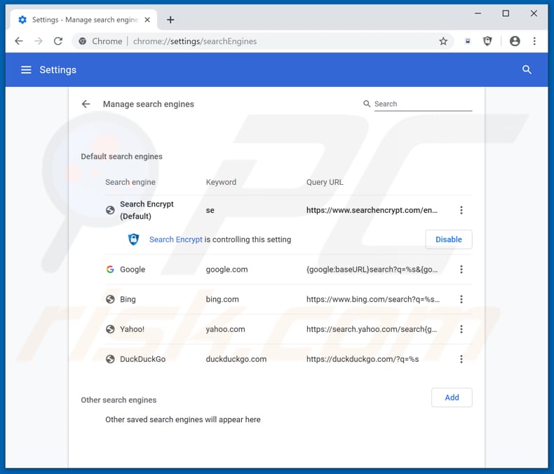 Removing search.htransitmapsdirections.com from Google Chrome default search engine