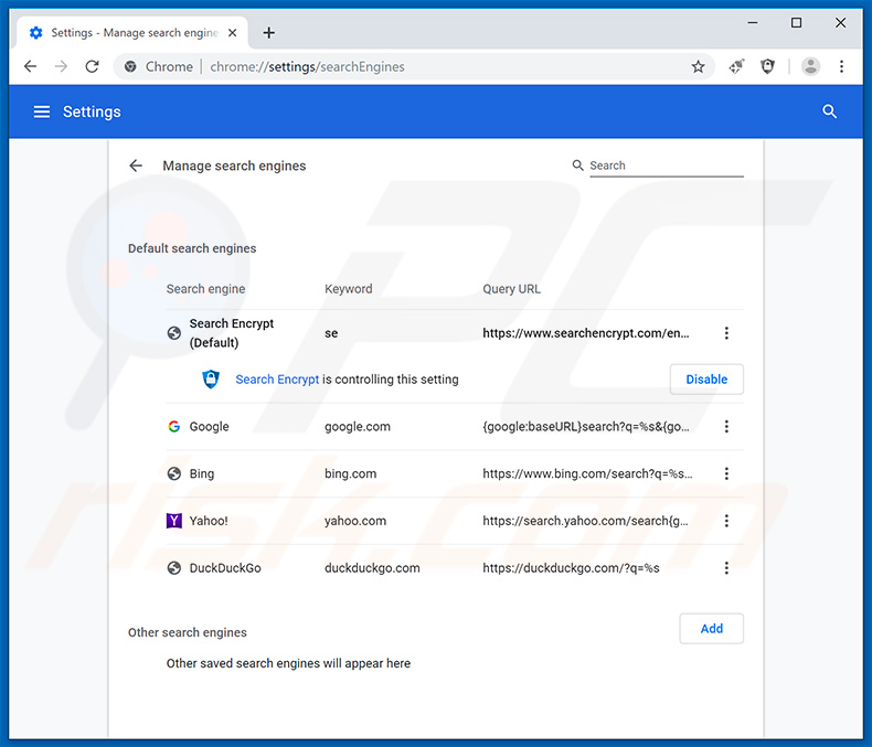 Removing traveldealscenter.co from Google Chrome default search engine