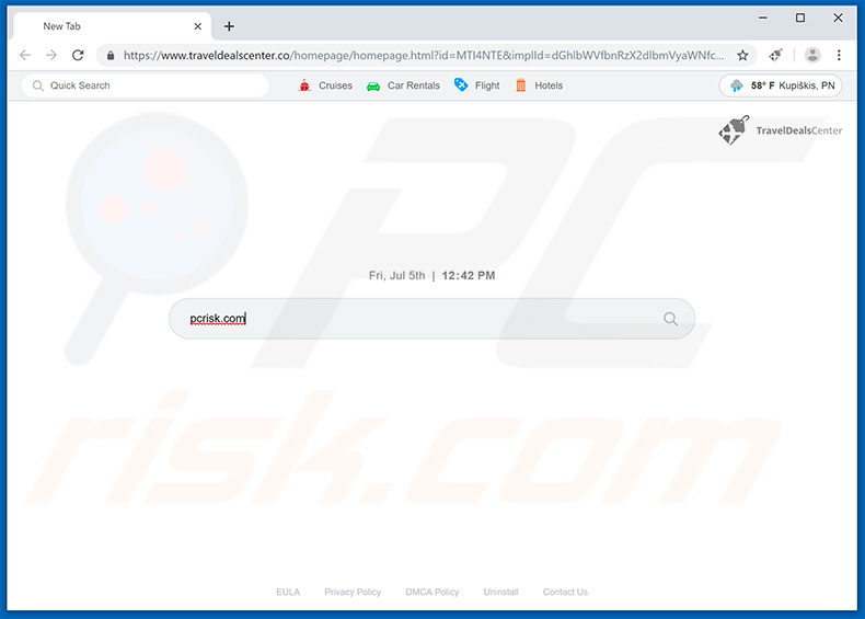 traveldealscenter.co browser hijacker
