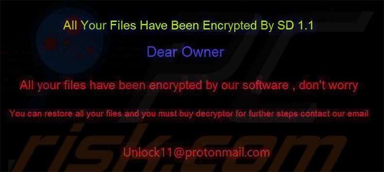 SD 1.1 ransomware desktop wallpaper