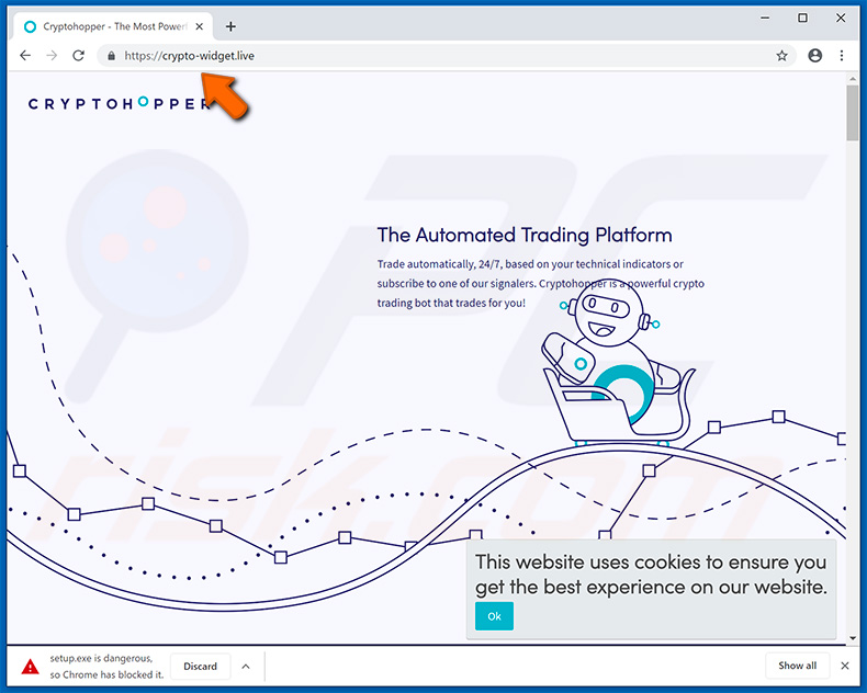 Fake Cryptohopper website - crypto-widget[.]live