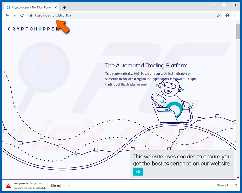 Fake Cryptohopper website - crypto-widget[.]live