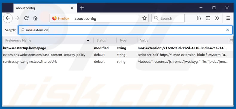 Removing search.hwatchyourtvshowsnow.com from Mozilla Firefox default search engine