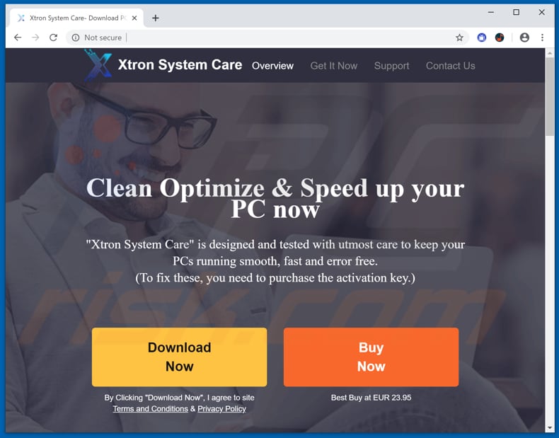 website promoting Xtron System Care