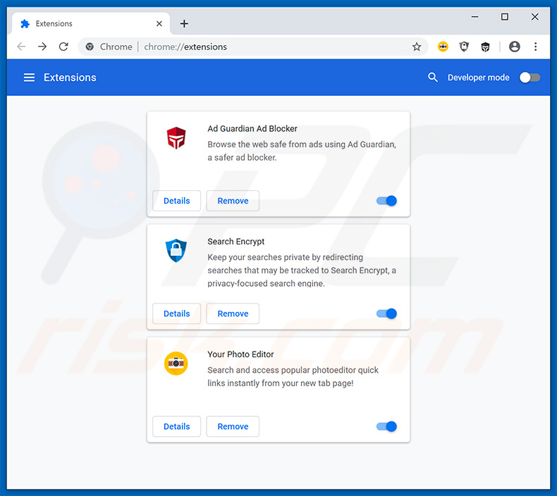 Removing search.hyourphotoeditor.net related Google Chrome extensions