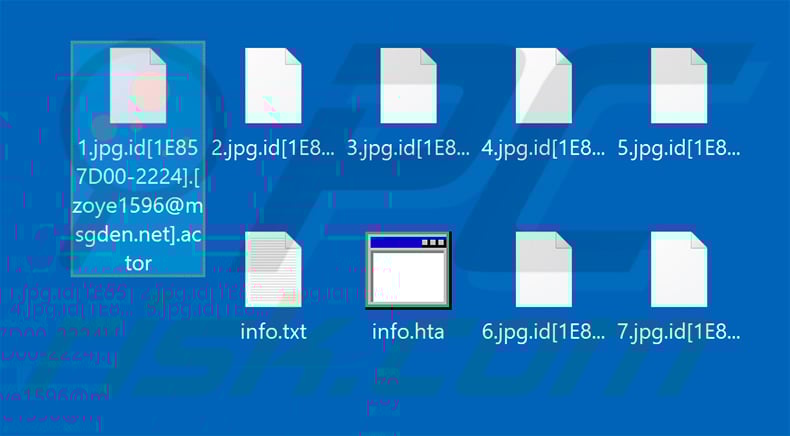 Files encrypted by Actor