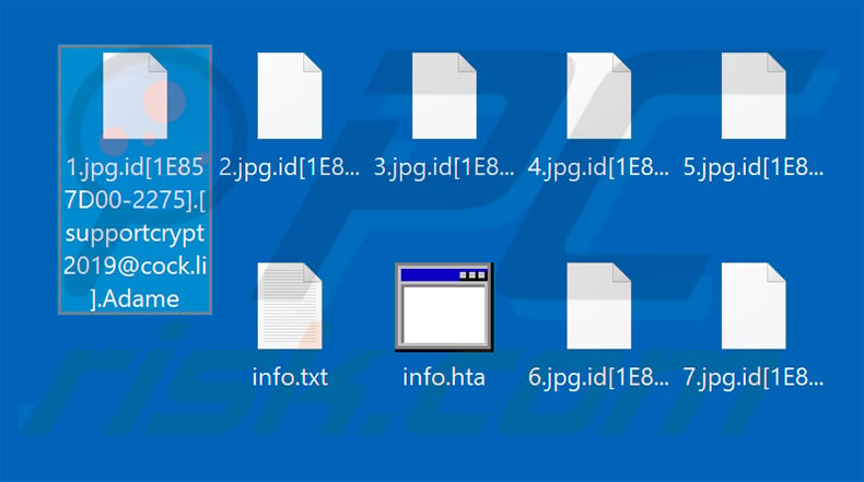Files encrypted by Adame ransomware (.Adame extension)