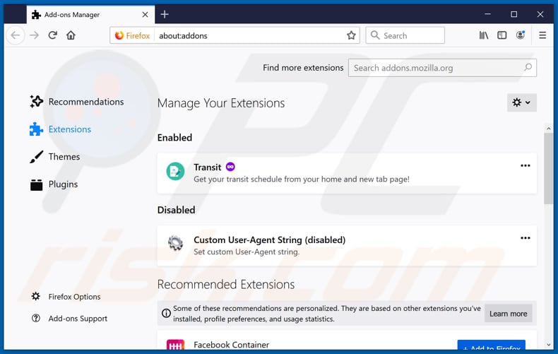 Removing Bulk Uploader ads from Mozilla Firefox step 2