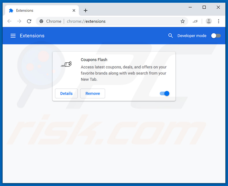 Removing couponsflash.co related Google Chrome extensions