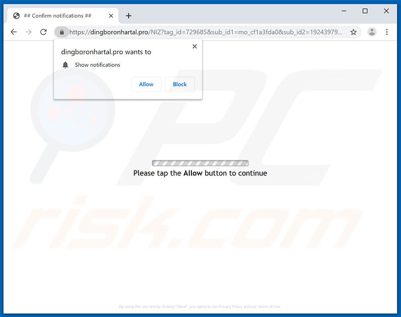 dingboronhartal[.]pro pop-up redirects