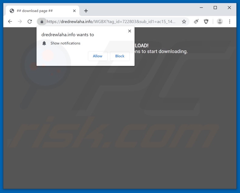 dredrewlaha[.]info pop-up redirects