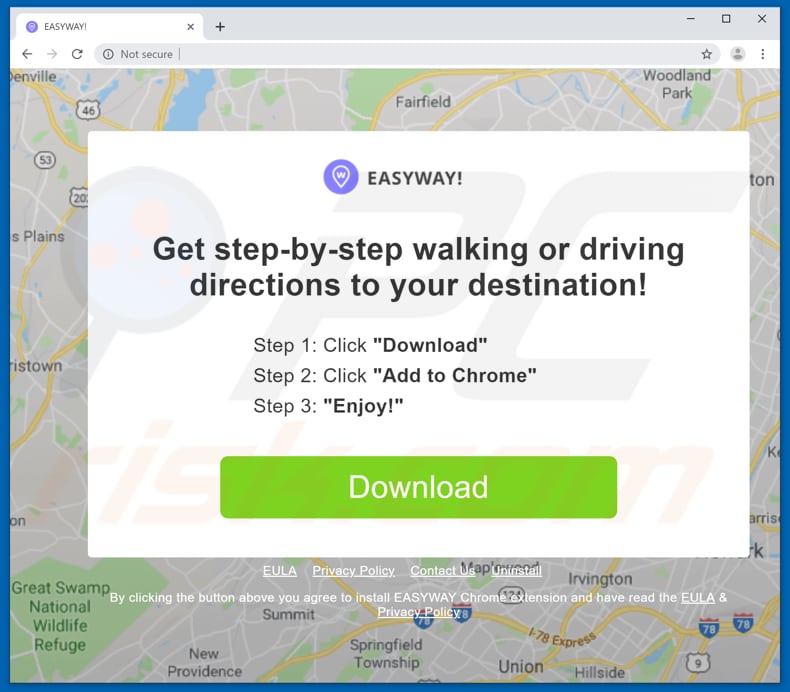 Website used to promote EasyWay browser hijacker