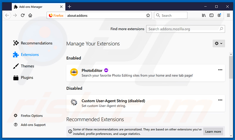 Removing search.heasyphotoeditpro.com related Mozilla Firefox extensions