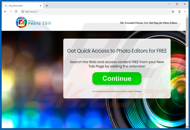 Website used to promote Easy Photo Edit browser hijacker