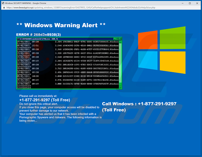 How To Remove Error 268d3x8938 Pop Up Scam Virus Removal Guide
