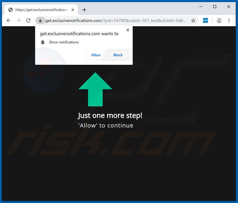 exclusivenotifications[.]com pop-up redirects