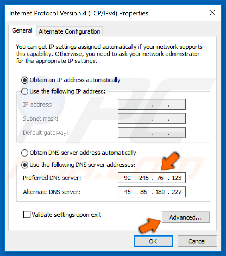 Extenbro changing DNS settings (step 4)