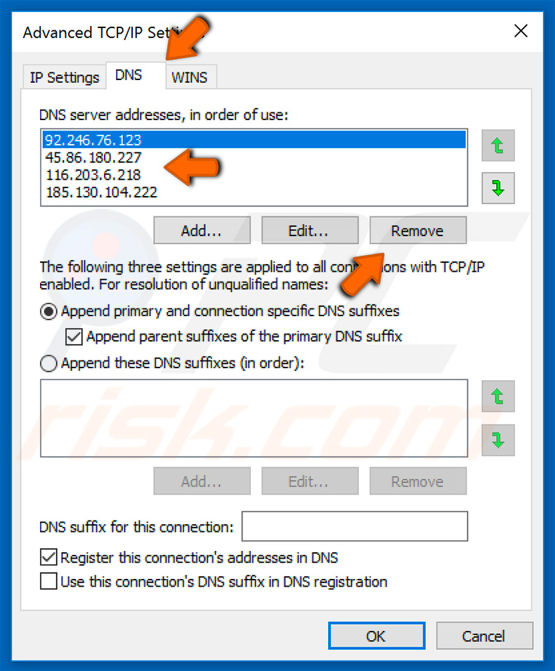 Extenbro changing DNS settings (step 5)