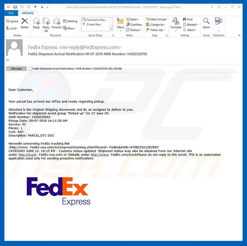 FedEx Express Email Virus - Removal and recovery steps (updated)