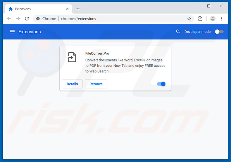 Removing fileconverterpro.co related Google Chrome extensions