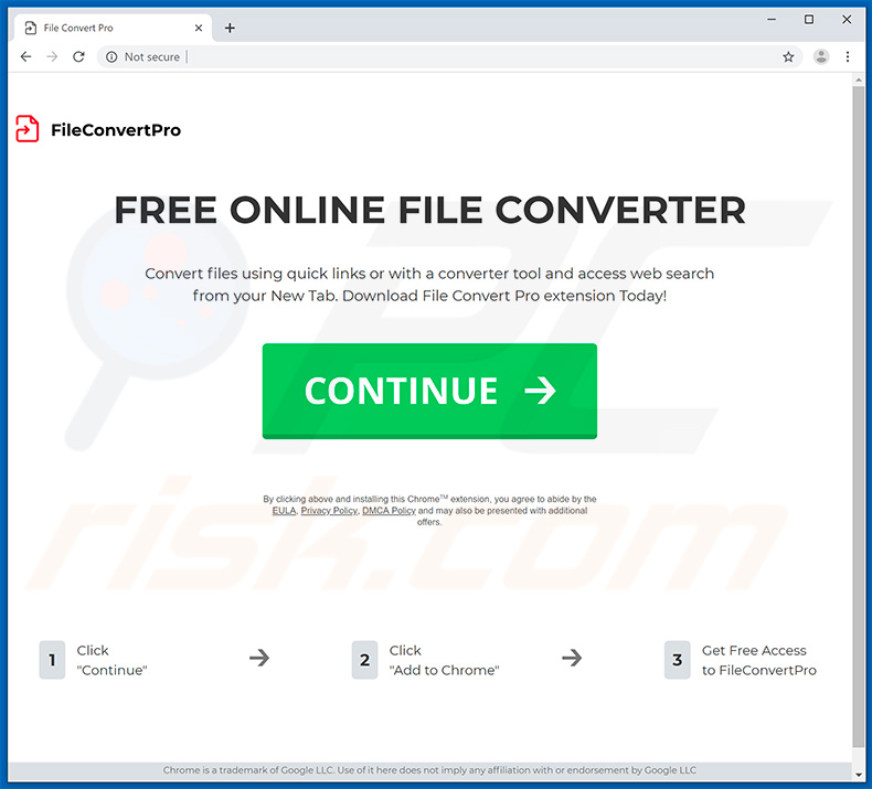 Website used to promote FileConverterPro browser hijacker
