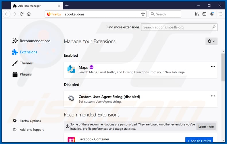 Removing search.hfindmyroute.co related Mozilla Firefox extensions