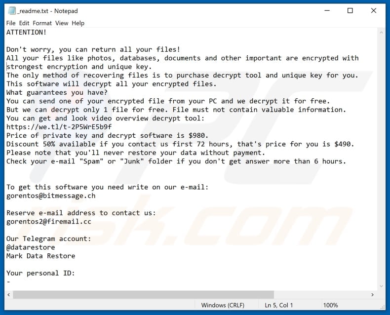 Format decrypt instructions