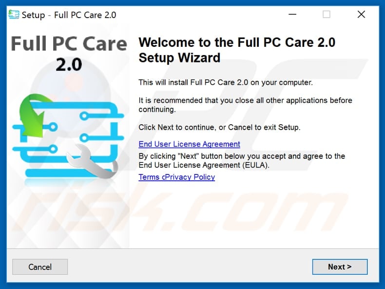 Full PC Care 2.0 installation setup