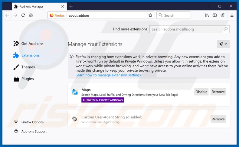 Removing Getappsonline related Mozilla Firefox extensions