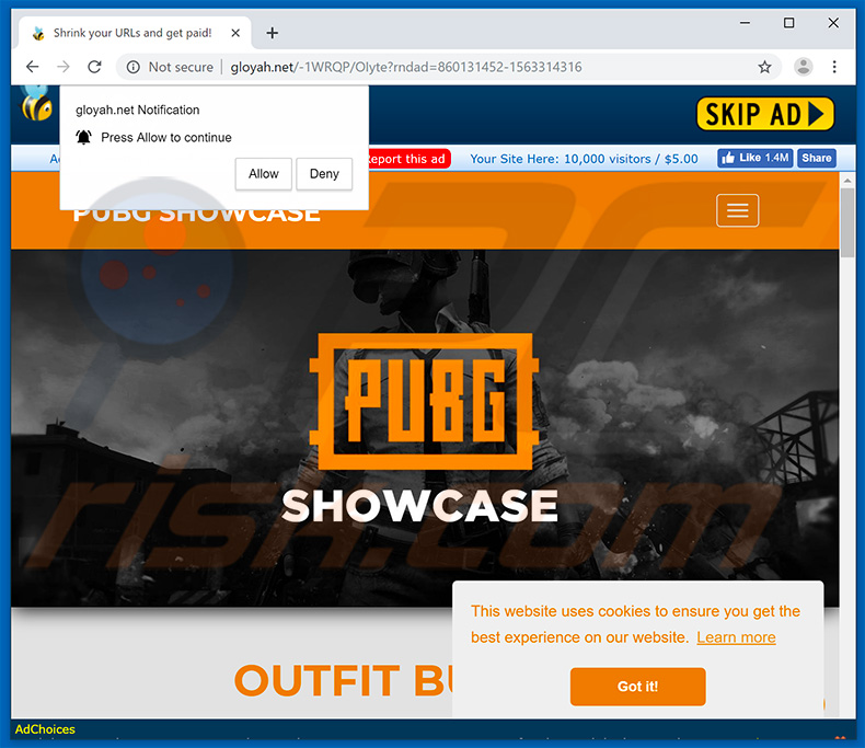 gloyah[.]net pop-up redirects