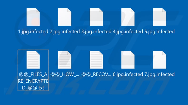 Files encrypted by .infected