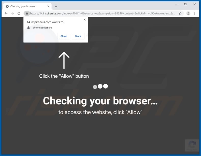 inspiranius[.]com pop-up redirects