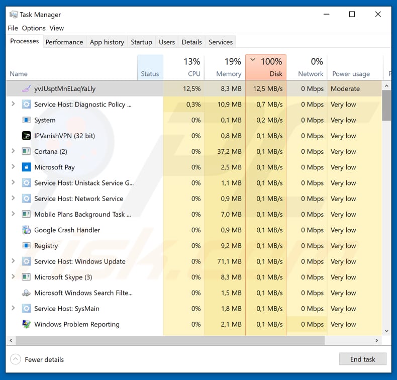 junior ransomware yvJUsptMnELaqYaLly process in Task Manager