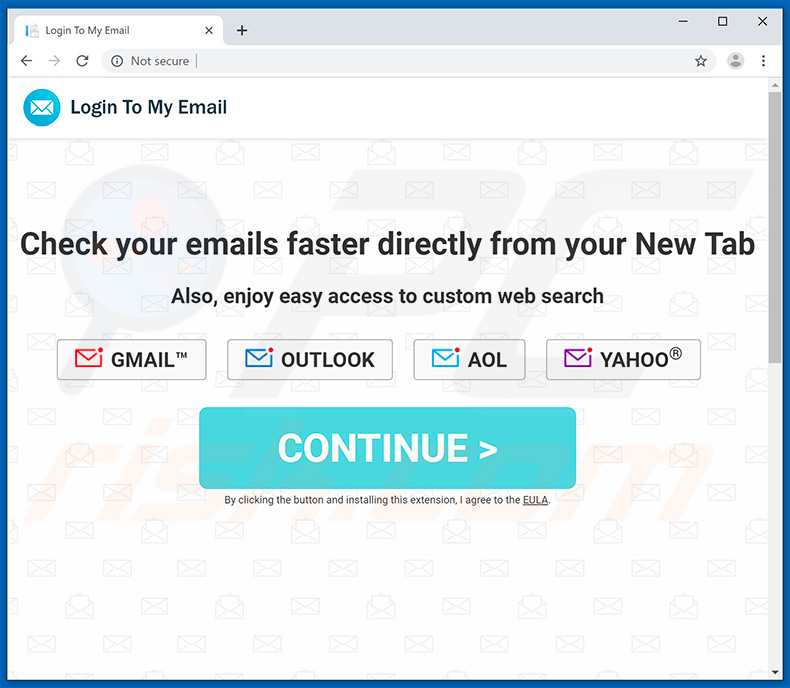 Website used to promote Login To My Email browser hijacker