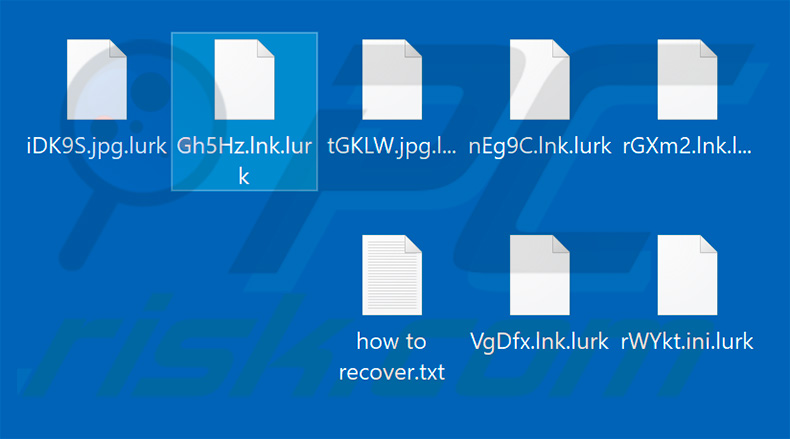 Files encrypted by Lurk