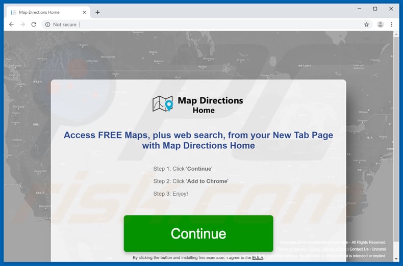 Website used to promote Maps Directions Home browser hijacker