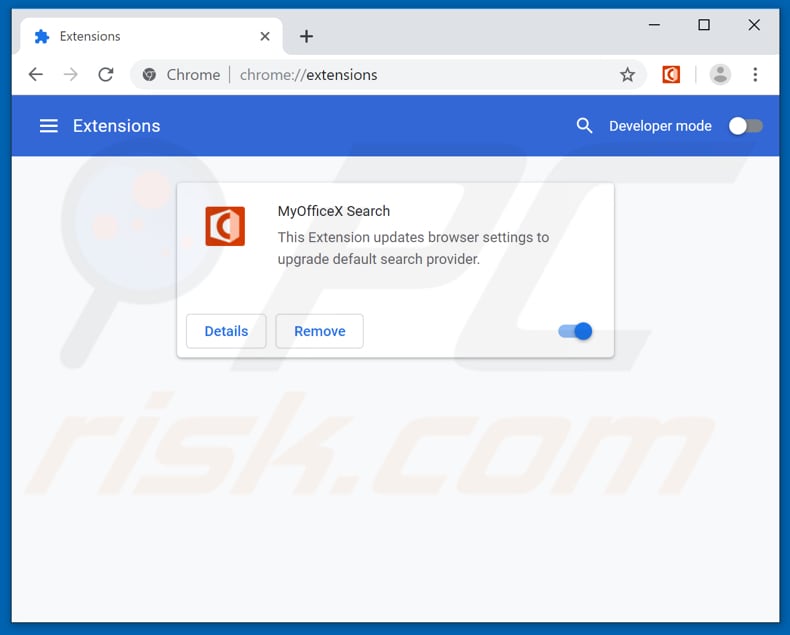 Removing services.myofficex-svc.org related Google Chrome extensions