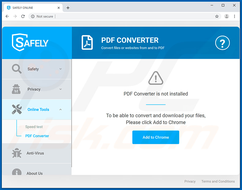 Website used to promote MyPDFConverter browser hijacker