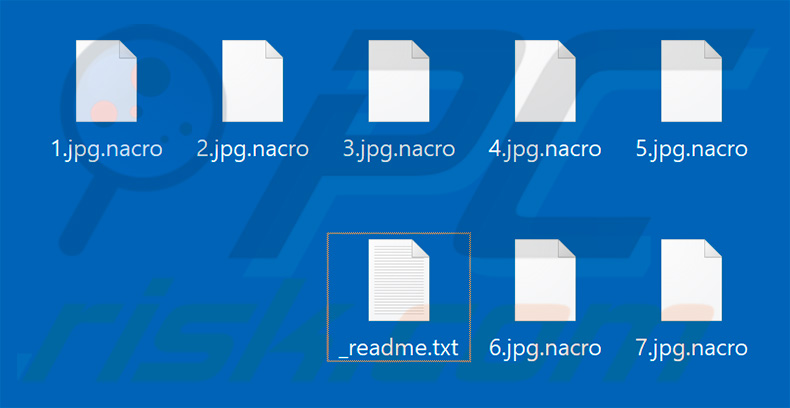 Files encrypted by Nacro